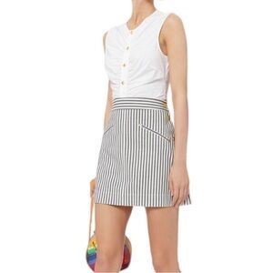 Derek Lam 10 Crosby Striped Cotton Twill Mini Skirt NWT